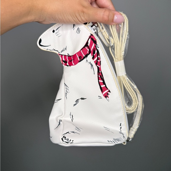 Vera Bradley Polar Bear Crossbody Bag White with Red Scarf New with Tags - Picture 2 of 10